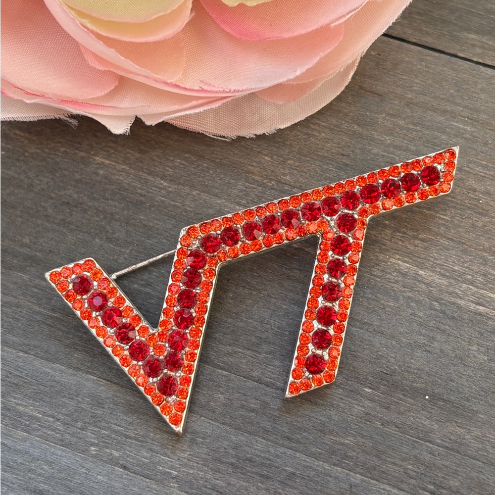 Virginia Tech Rhinestone Brooch